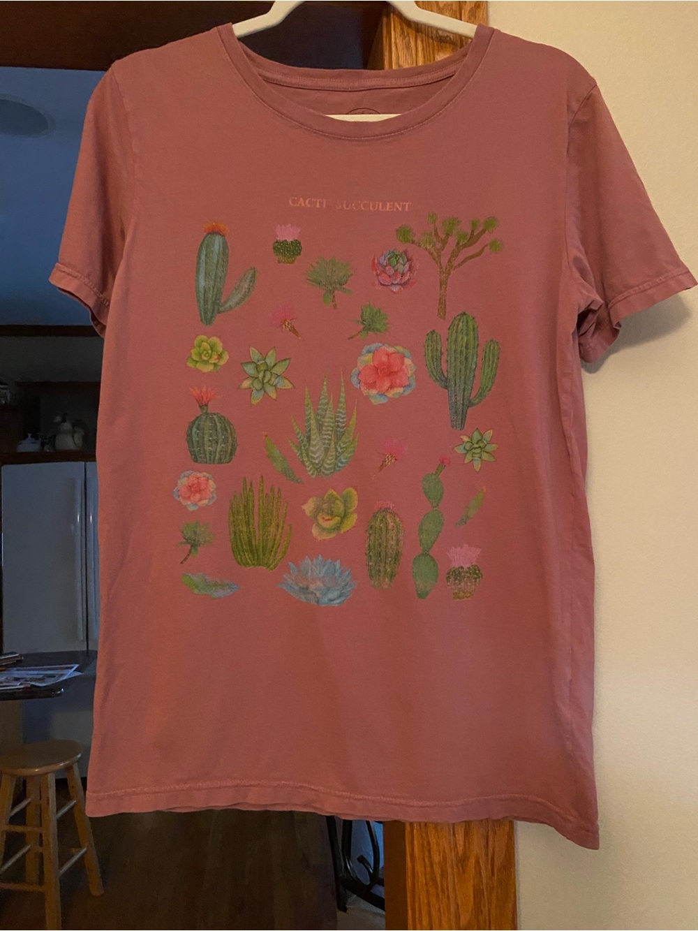 Project Karma Cactus & Succulent Graphic Tee - Dusty Rose size small